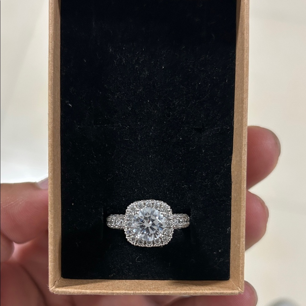 Elegant Silver Diamond Ring